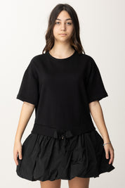 Vestido de Sudadera con Falda de Tafetán