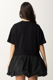 Vestido de Sudadera con Falda de Tafetán