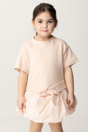 Vestido de Sudadera con Falda de Tafetán