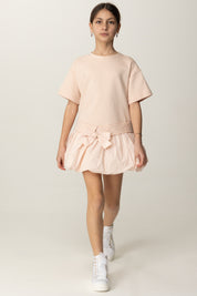 Vestido de Sudadera con Falda de Tafetán