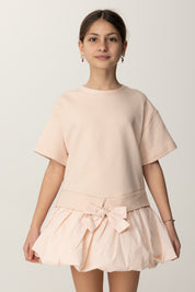 Vestido de Sudadera con Falda de Tafetán