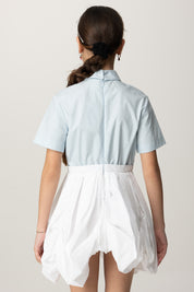 Vestido Top de Camisa y Falda de Tafetán