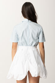 Vestido Top de Camisa y Falda de Tafetán