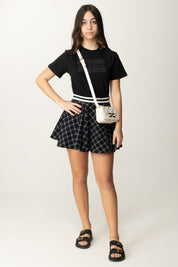 Mini-jupe à imprimé losange
