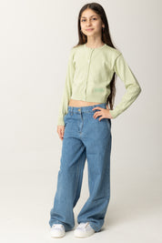 Sweter z bawełny z haftem etykiety