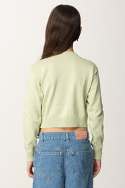 Sweter z bawełny z haftem etykiety