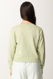 Sweter z bawełny z haftem etykiety