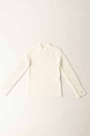 Dolcevita a Costine con Ricamo Logo Al Polso