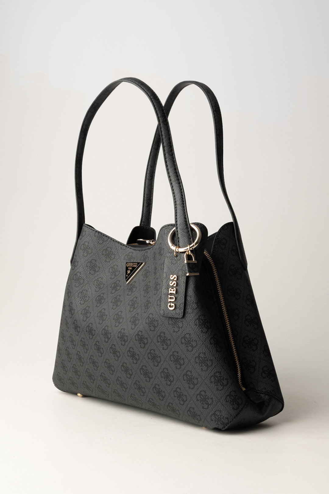 GUESS Sora Girlfriend Carryall Schultertasche – Coal Logo, 37x23x11,5 Cm, Aus Polyurethan