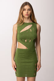 Akep Abito Mini Traforato con Cut-out VSKD13305 VERDE