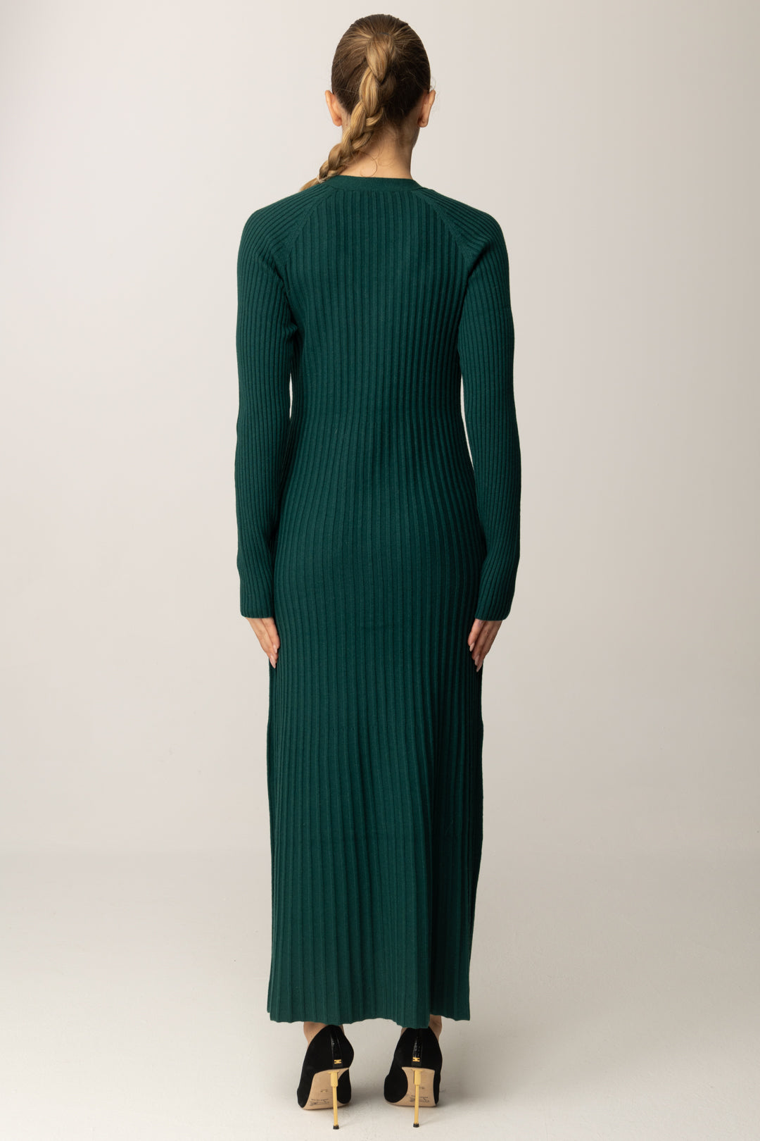 Maxi cárdigan en mezcla de lana a canalé