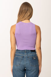 Top Girocollo Crop a Costine