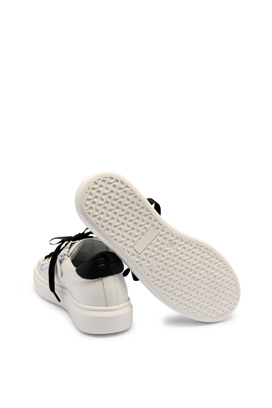 Sneaker con Lacci In Raso e Zip Laterale