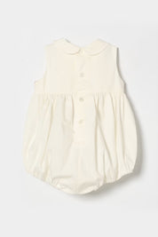 Pagliaccetto In Popeline con Ricamo Fiocco