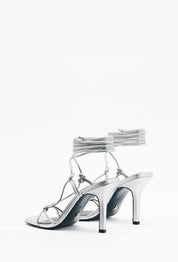 Sandali In Pelle con Tacco Stiletto