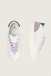 Sneakers In Pelle con Logo Laterale e Lacci a Contrasto