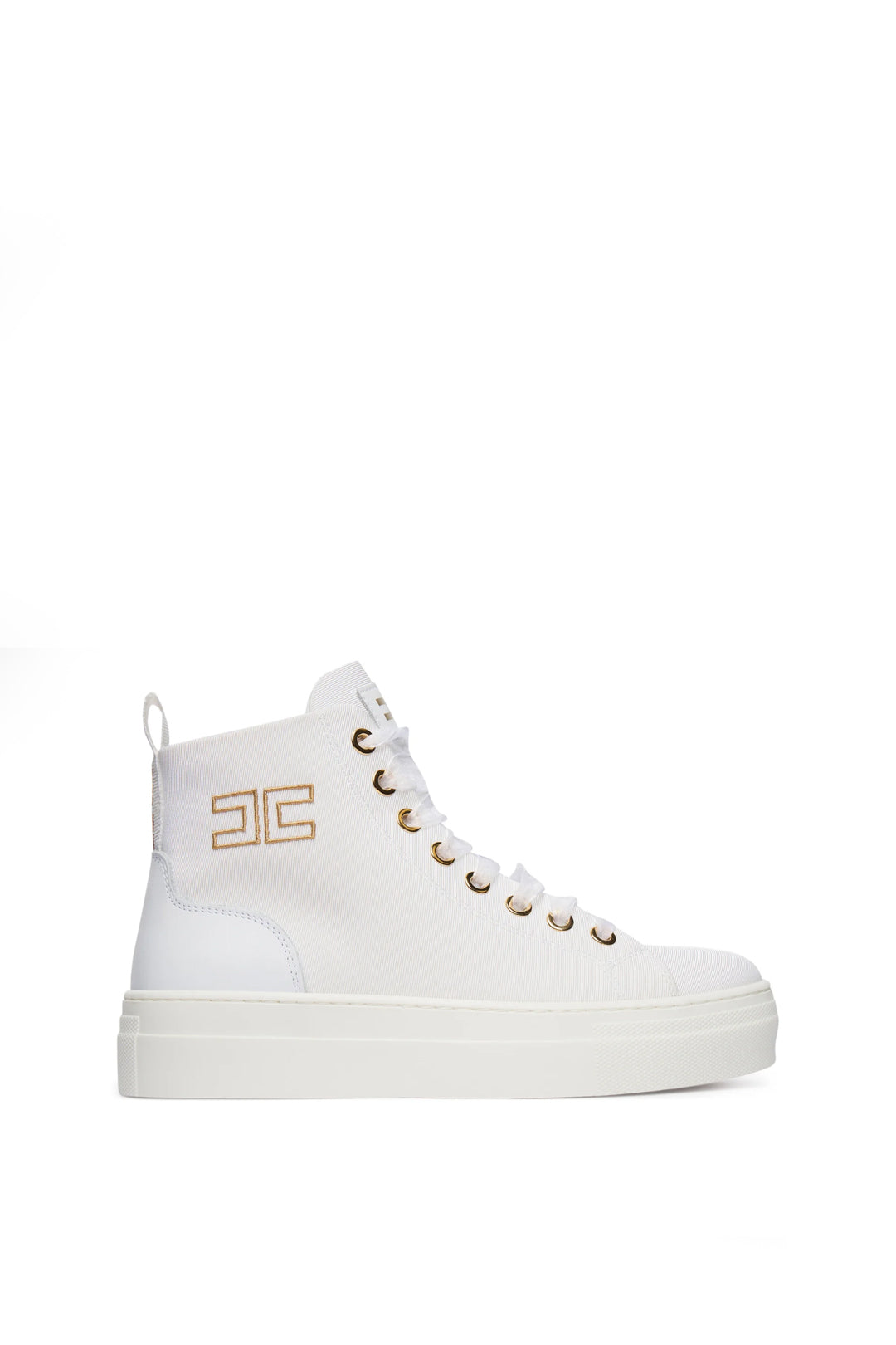 Sneakers Alte In Tessuto con Logo Ricamato