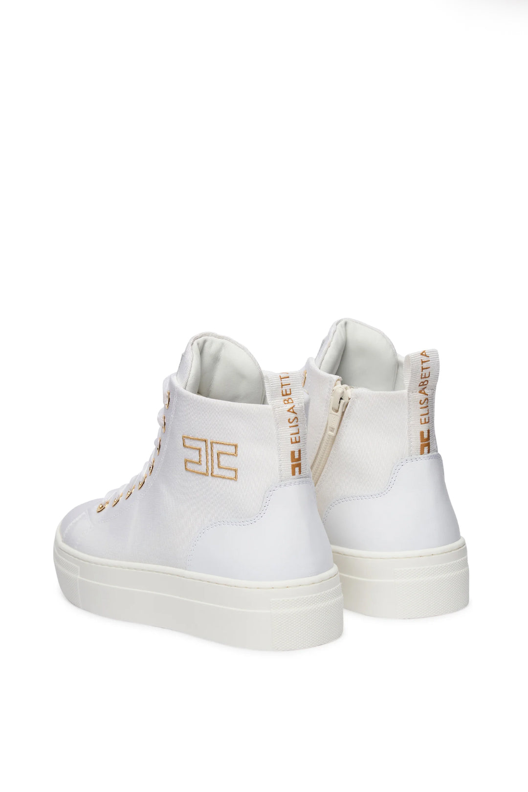 Sneakers Alte In Tessuto con Logo Ricamato