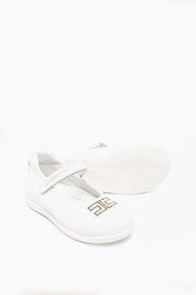 Ballerine In Pelle con Logo Gioiello