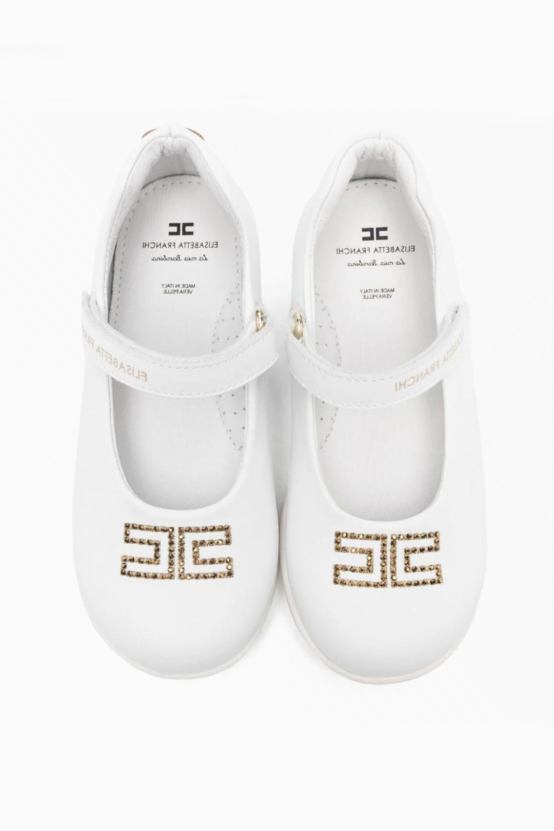 Ballerine In Pelle con Logo Gioiello