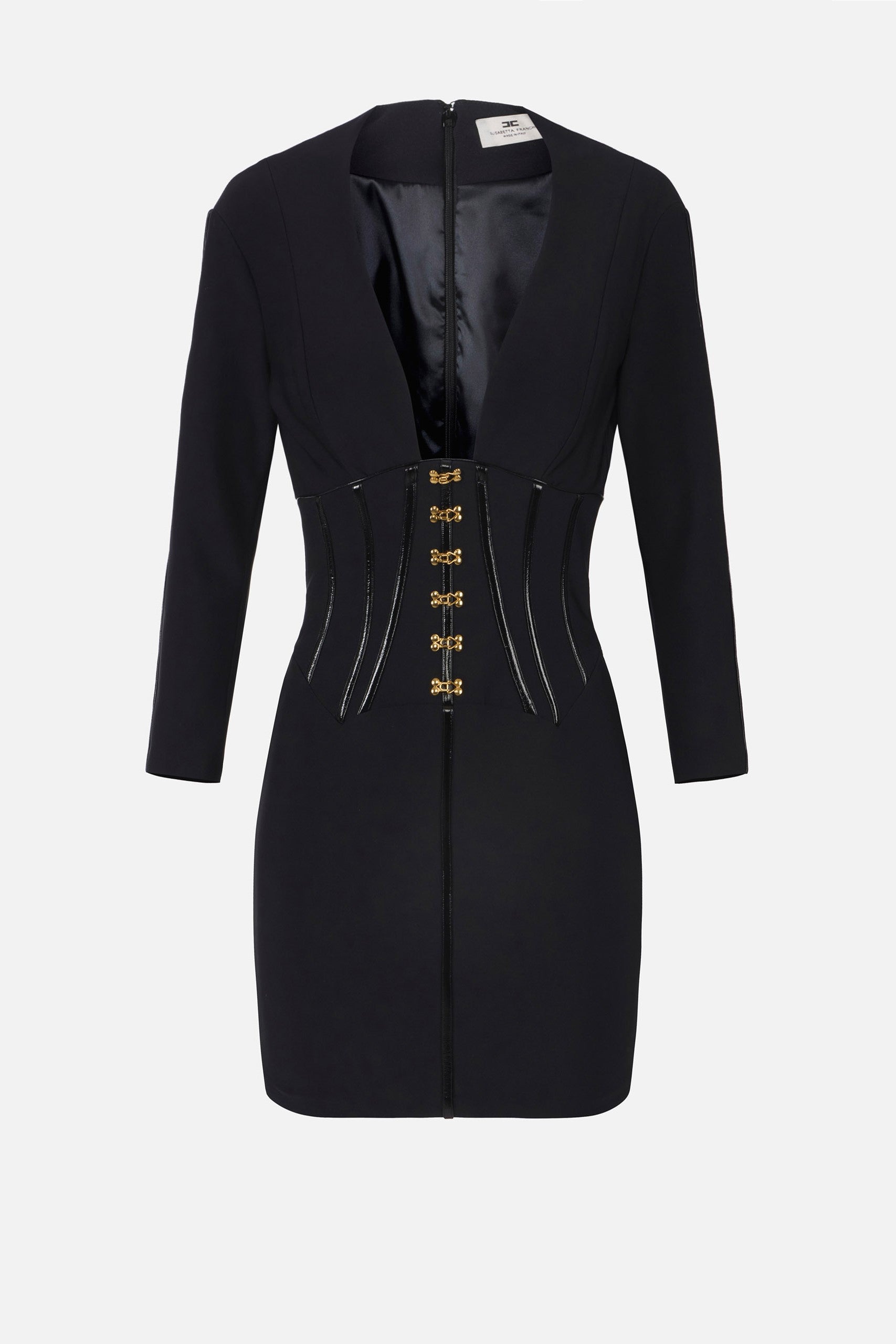 Mini Dress In Neoprene con Dettagli Corsetto