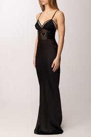 Abito Red Carpet In Raso con Elastici e Tulle