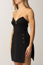 Elisabetta Franchi Abito Bustier In Crêpe Leggero AB82457E2 NERO