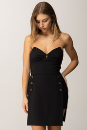 Elisabetta Franchi Abito Bustier In Crêpe Leggero AB82457E2 NERO