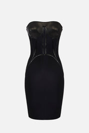 Elisabetta Franchi Abito Bustier In Neoprene con Dettagli Effetto Pitone NERO AB80957E2 