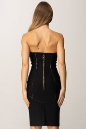 Elisabetta Franchi Abito Bustier In Neoprene con Dettagli Effetto Pitone NERO AB80957E2 