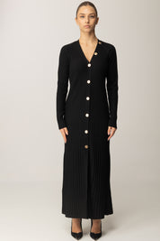 Abito Cardigan In Misto Lana a Costine 252TT3400 NERO 4