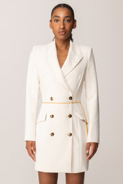 Elisabetta Franchi Abito Doppiopetto con Catena Gioiello MILK AB89657E2