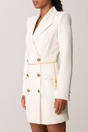 Elisabetta Franchi Abito Doppiopetto con Catena Gioiello MILK AB89657E2