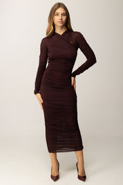 Elisabetta Franchi Abito In Jersey con Drappeggi AB88857E2 MERLOT