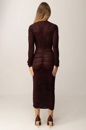 Elisabetta Franchi Abito In Jersey con Drappeggi AB88857E2 MERLOT