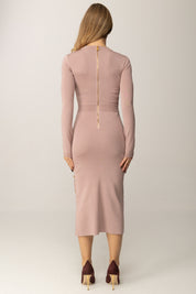 Elisabetta Franchi Abito In Maglia Midi con Gemelli Gioiello AM28S57E2 SUNRISE