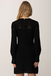 Twin-set Abito In Maglia con Inserti Traforati 252TP3083 NERO