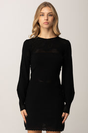 Twin-set Abito In Maglia con Inserti Traforati 252TP3083 NERO