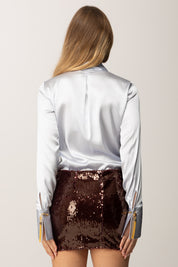 Elisabetta Franchi Abito In Raso e Paillettes AB88257E2 STARLIGHT/ROUGE NOIR