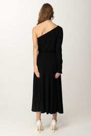 Elisabetta Franchi Abito Longuette Monomanica con Bottoncini AB80252E2 NERO