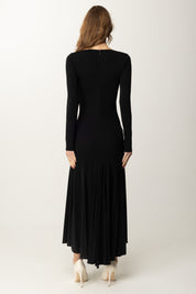 Elisabetta Franchi Abito Longuette Monomanica con Bottoncini AB80252E2 NERO