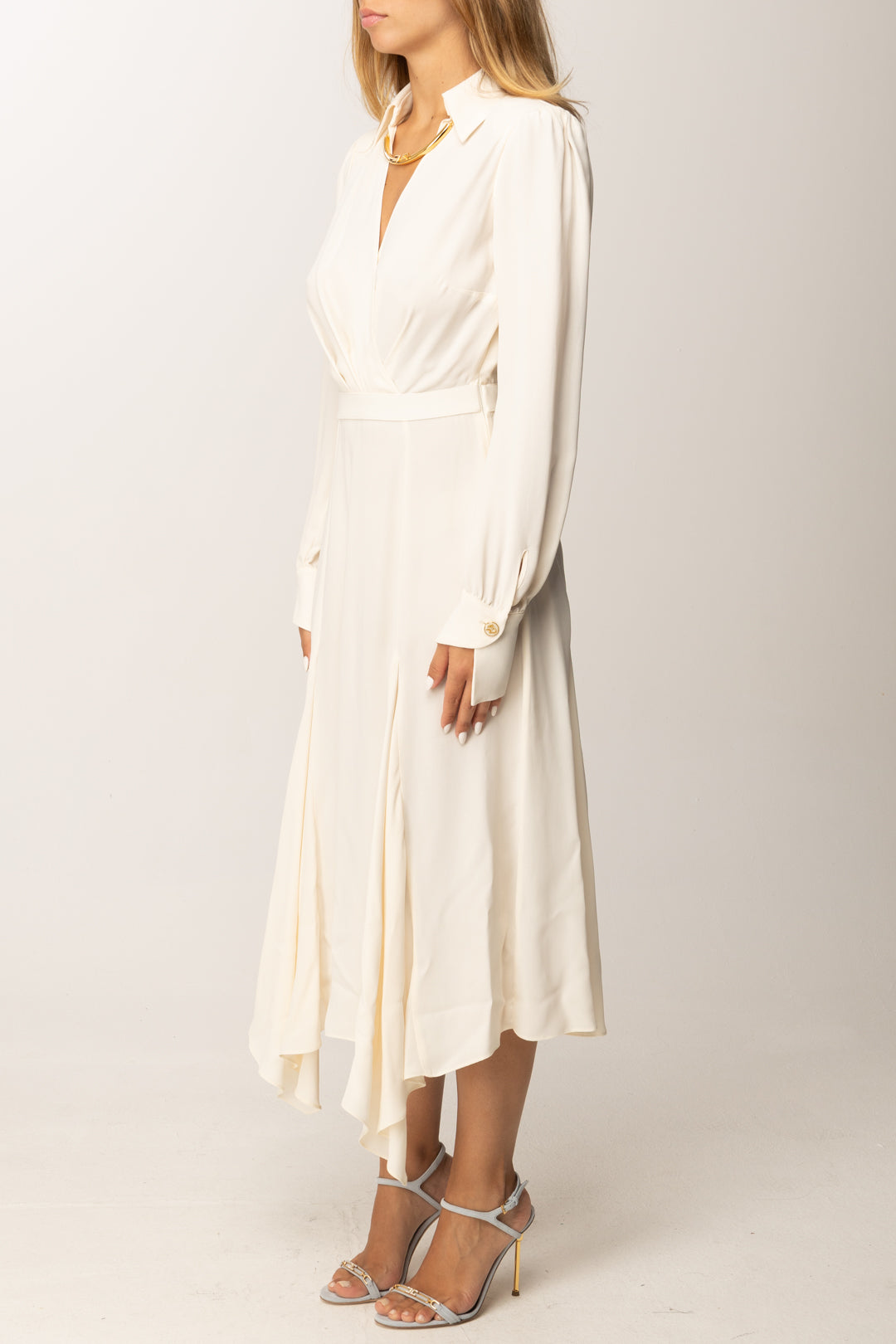 Elisabetta Franchi Abito Longuette con Collana ABT0356E2 MILK