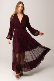 Twin-set Abito Lungo In Georgette e Tulle 252TP2641 WINETASTING
