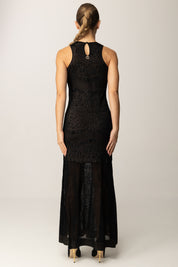 Twin-set Abito Lungo In Maglia Jacquard con Motivo Floreale
 252TP3382 NERO