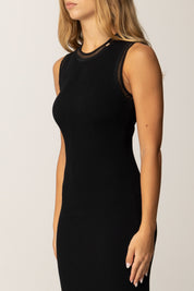 Elisabetta Franchi Abito Lungo In Maglia a Costine AM08B56E2 NERO