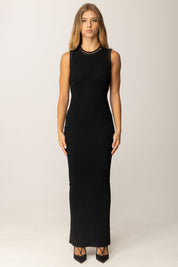 Elisabetta Franchi Abito Lungo In Maglia a Costine AM08B56E2 NERO