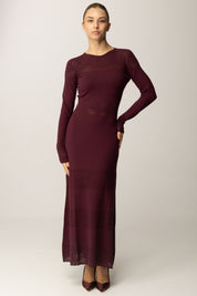 Twin-set Abito Lungo In Maglia con Inserti Traforati 252TP3084 WINETASTING