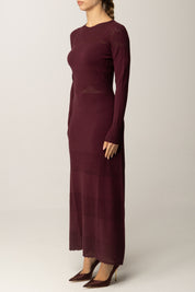 Twin-set Abito Lungo In Maglia con Inserti Traforati 252TP3084 WINETASTING