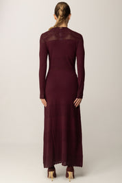 Twin-set Abito Lungo In Maglia con Inserti Traforati 252TP3084 WINETASTING