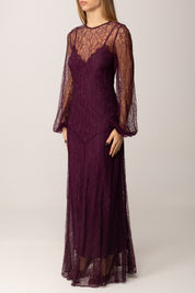 Twin-set Abito Lungo In Pizzo Trasparente 252TT2261 PURPLE EDEN
